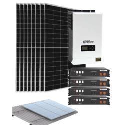 8 Módulos FV 600W + Inversor 5,2kW 48V Tensite + 4 Baterías Litio 2,4kW + Estructura