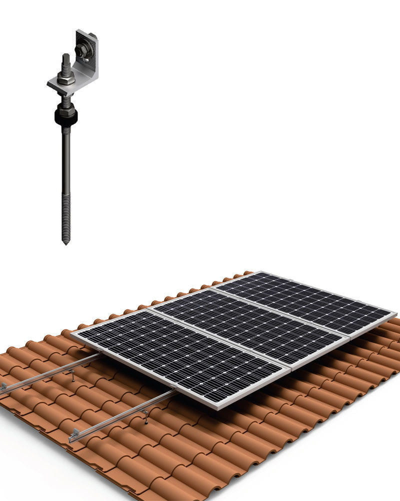 Estructura Cubierta Tejas 3 Paneles Solares con varilla 01V