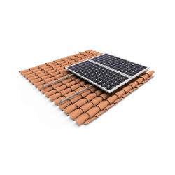Estructura Cubierta Tejas 4 Paneles Solares con salvatejas 02.3V4