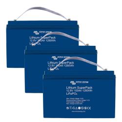 Pack 3ud Baterías LiFePO4 Caravana 100Ah 12,8V Victron Smart