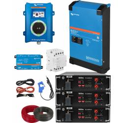 Kit SAI UPS Victron 3000VA con 15kWh de Litio y Cargador Coche Eléctrico