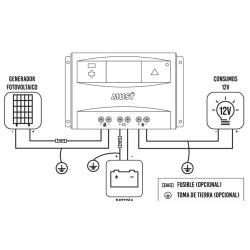 Regulador PWM 12V / 24V 30A Must Solar
