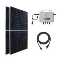 Kit Placa Solar Balcón Enchufable para Autoconsumo Fotovoltaico 1000W con Microinversor Ecoflow 800W