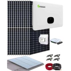 Kit Energía Solar Autoconsumo Fotovoltaico Industrial 25kW 130kWhdía Growatt Trifásico