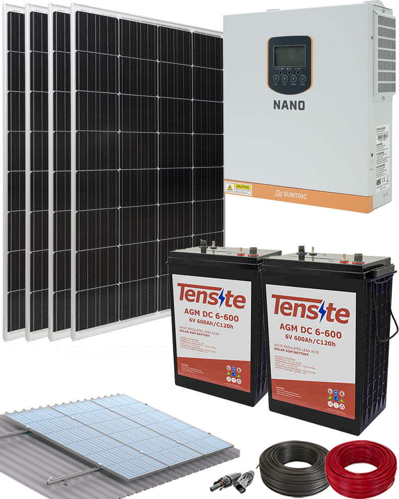 Kit Solar Aislada 1000W 12V 4000Whdia