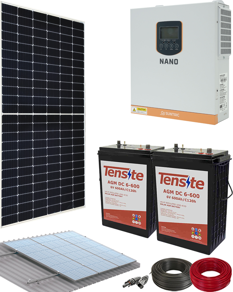 Kit Panel Solar Vivienda Aislada 1000W 12V 2500Whdia