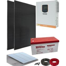 Kit Solar Aislada para Instalar Placas Solares con Batería AGM 1000W 12V 2000Whdia