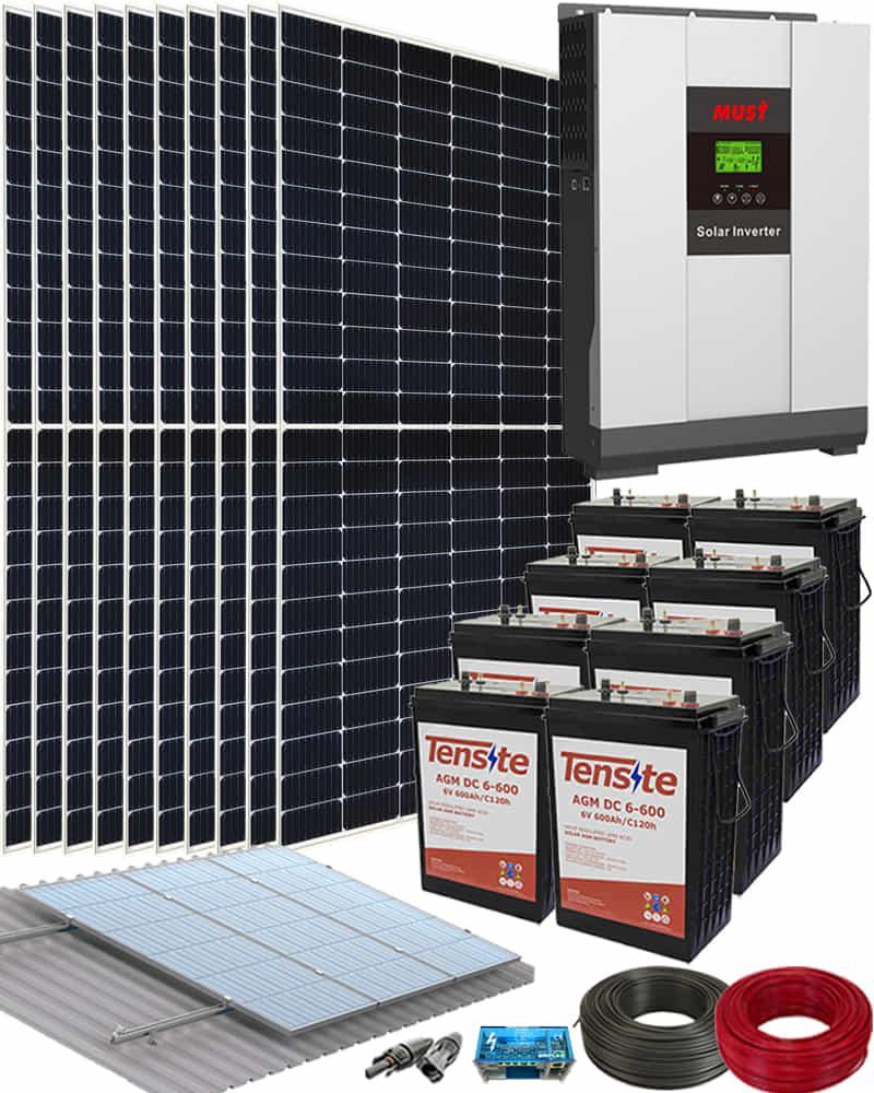 Kit Solar Vivienda Unifamiliar 5000W 48V 20000Wh-dia