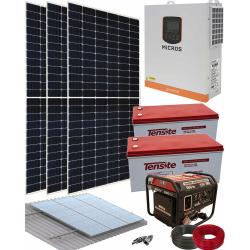 Kit Solar Fotovoltaico con Generador 3000W 24V 3200Whdia