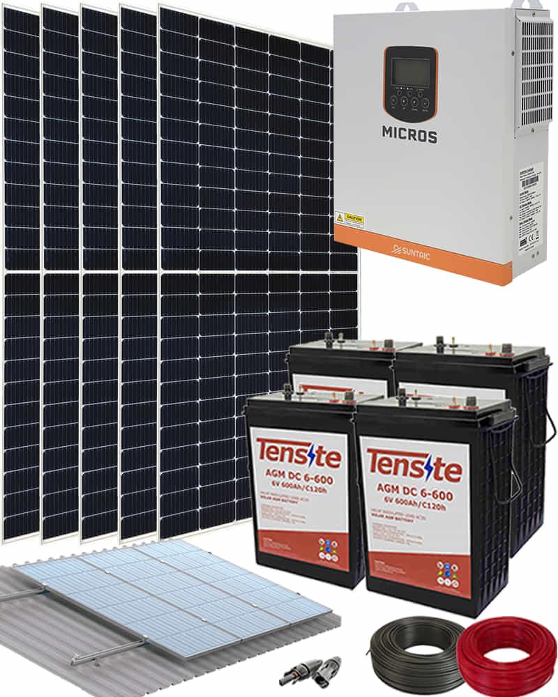 Kit Solar Aislada para Casa de Campo 3000W 24V 9000Whdia