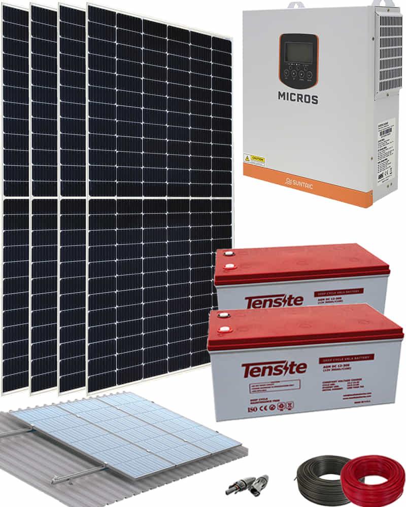 Kit Solar para Casa de Campo 3000W 24V 6600Whdia