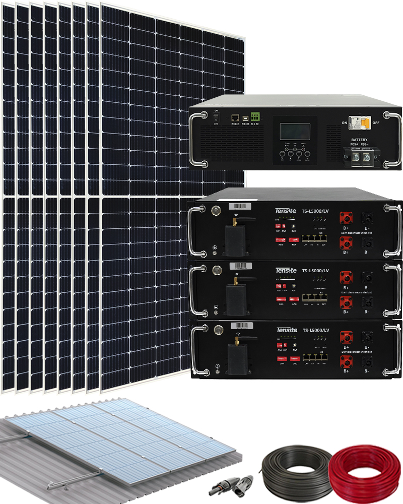 Kit Solar Vivienda Permanente 5000W 48V 18500Whdia