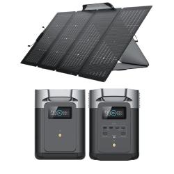 Kit Solar Portátil Camper 220W Ecoflow con Estación de Enegía 1800W 1024Wh y Batería Extra 1024Wh