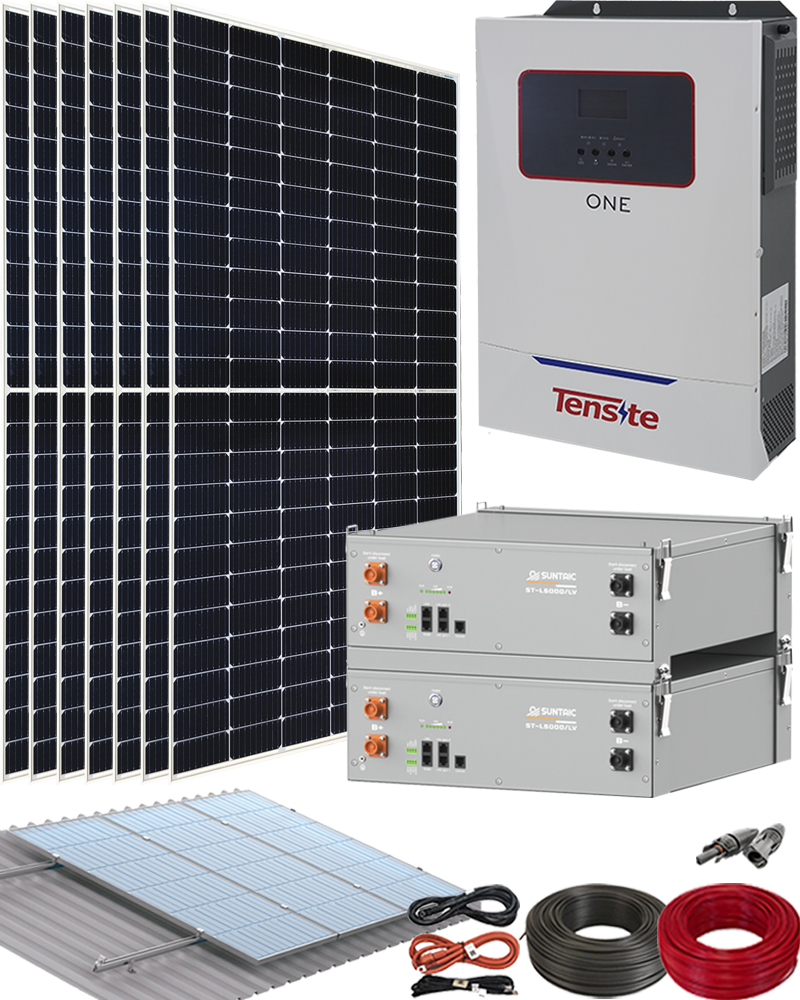Kit Solar Aislada para Instalación Paneles Solares Tensite 5500W 48V con Batería de Litio