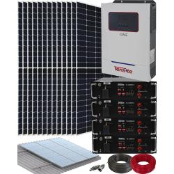 Kit Solar Vivienda Aislada 5500W 48V con Batería de Litio Tensite para uso habitual
