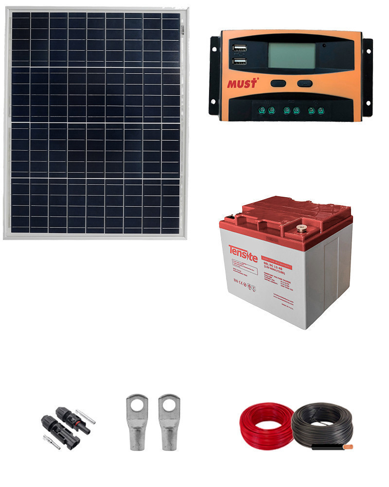 Kit Panel Solar 50W con Batería sin Instalación