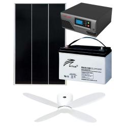 Pack de Ventilador Solar Techo Blanco 31W con Sistema 300W 12V 750Whdia