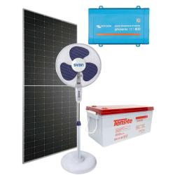 Pack de Ventilador Solar de Pie 40W con Sistema 500W 12V 2000Whdia