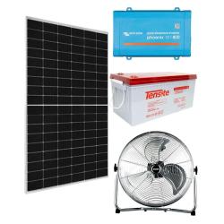 Pack de Ventilador Solar de Suelo Industrial 70W con Sistema 1200W 12V 2000Whdia