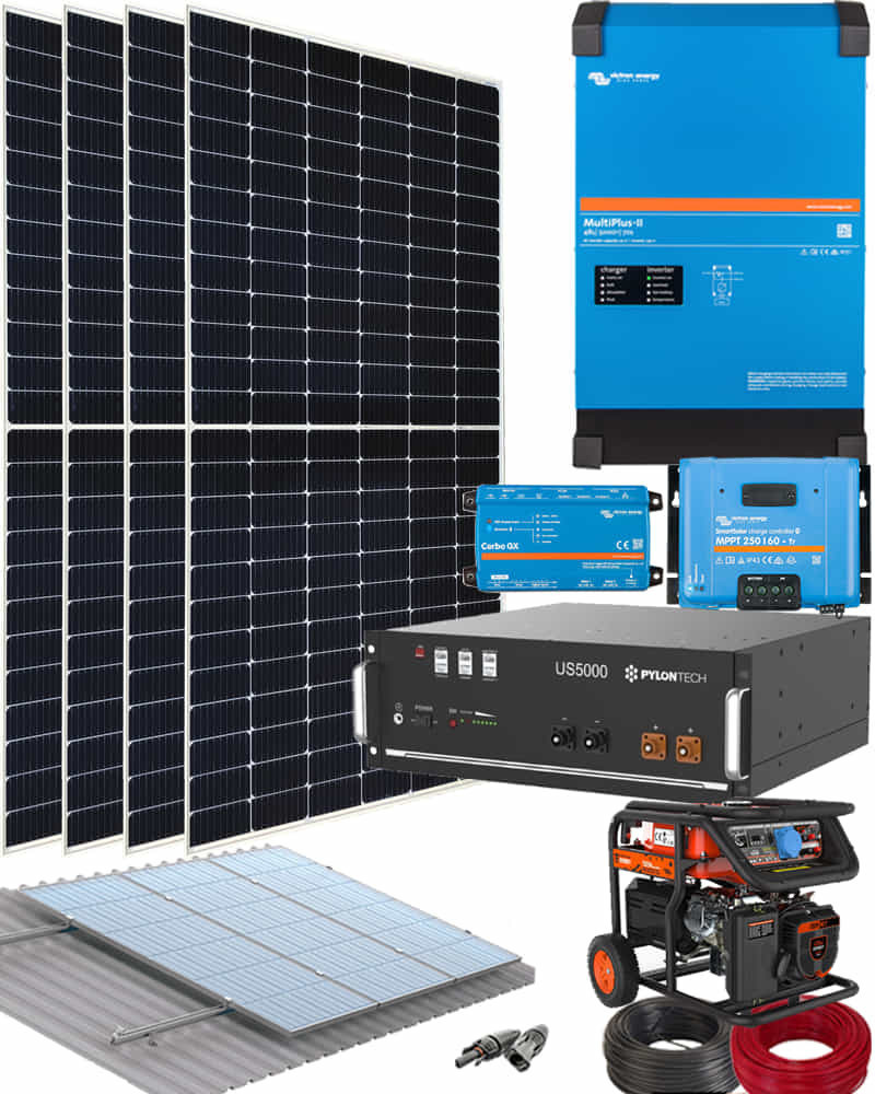Kit Solar Litio Pylontech 4,8kWh 3000W 9900Whdia