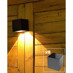 Pack 8uds Apliques de Pared Exterior