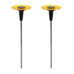 Pack 2uds Luces solares jardín forma de flor 3lm