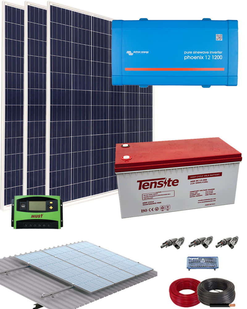Kit Solar Casa Aislada con AGM 1200W 12V 3000Whdia
