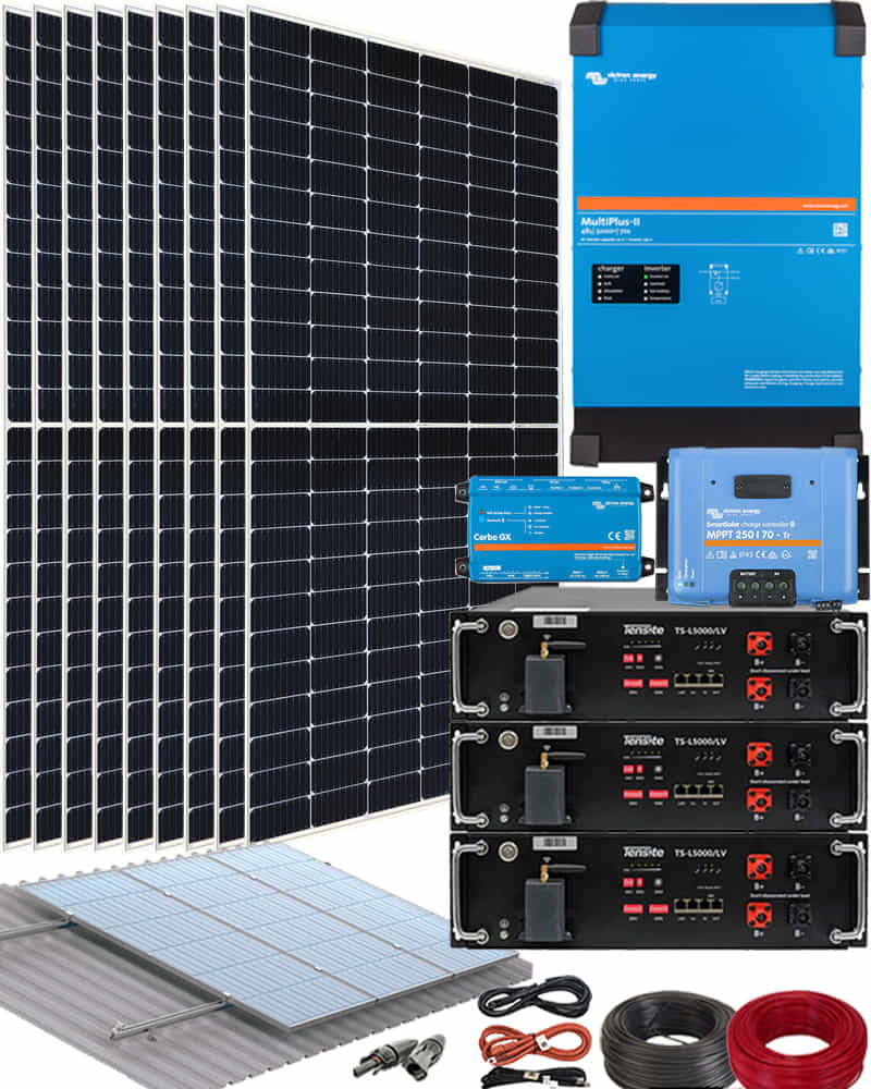 Kit Solar Aislada Victron 5000W 48V 25000Whdia