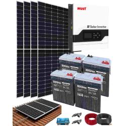 Kit Solar Aislada Must Solar 3kW 24V Monofásico con OPzS - Teja