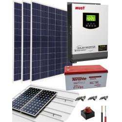 Kit Solar Aislada Must Solar 1kW 12V Monofásico con Monoblock - Chapa