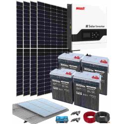 Kit Solar Aislada Must Solar 3kW 24V Monofásico con OPzS - Chapa