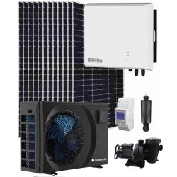 Kit Solar 6000W Tensite con Bomba Piscina Solar Ideal 0.75CV y Bomba Calor Piscina 40m3 9,5kW Klinwass Dolphin