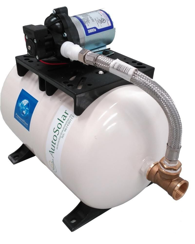 Bomba de Presión de Agua 12V Shurflo 2088-403-143 con Calderín 20L