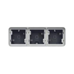 Caja de superficie para mecanismo empotrable 3 elementos IP55
