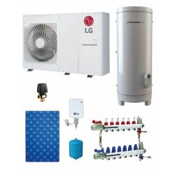 Kit Aerotermia Suelo Radiante para 200m2 con LG Therma V R32 16kW y ACS