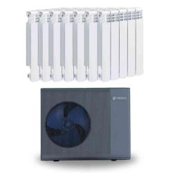 Kit Aerotermia Alta Temperatura con Radiadores 10kW Suneco para 140m2 y material de instalación