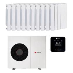 Kit Aerotermia con Radiadores de Aluminio 14kW Saunier Duval para 160m2