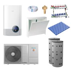 Kit Aerotermia con Suelo Radiante Hisense Bibloc Mural Hi-Therma 6kW R32 para 100m2
