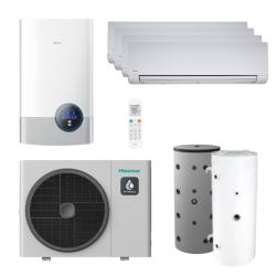 Kit Aerotermia con Fancoils Hisense Bibloc Mural Hi-Therma 14kW R32 para 180m2