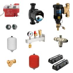 Kit Material Instalación Bombas de Calor Aerotermia 14 / 16kW Suneco con depósito para ACS y calefacción