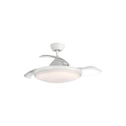 Ventilador de Techo Aspas Retráctiles con Luz LED 30W Silencioso Blanco