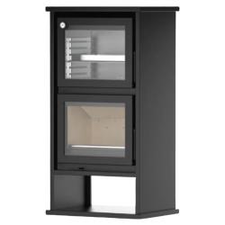 Estufa de Leña con Horno 8kW M12-F Eco Negro Sin Turbina