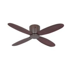 Ventilador de Techo sin Luz Silencioso 31W Eco Plano Marrón con Mando a Distancia