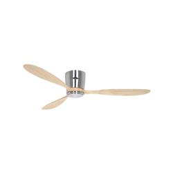 Ventilador de Techo sin Luz Silencioso 31W Eco Plano Madera con Mando a Distancia