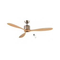 Ventilador de Techo sin Luz Silencioso 30W ECO Aeroplan Madera Maciza Natural con Mando a Distancia