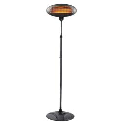 Estufa Eléctrica Exterior Halógena 2000W 3 Niveles Negro