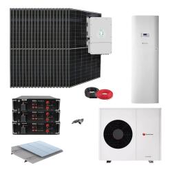 Kit Aerotermia con Placas Solares Deye 10kWh con bomba de calor Genia Air Max 8 Cableado 10,1kW y baterías de litio 15kWh