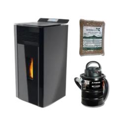 Kit Estufa de Pellets 8,9 kW Verónica con 150 kg pellet y aspiradora