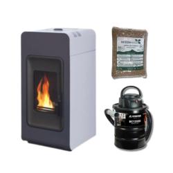 Kit Hidroestufa de Pellets 12,6 kW Primula con 150 kg pellet y aspiradora