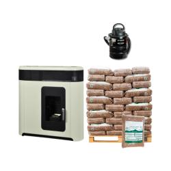 Kit Hidroestufa de Pellets 16 kW Elisa con 1040 kg pellet y aspiradora